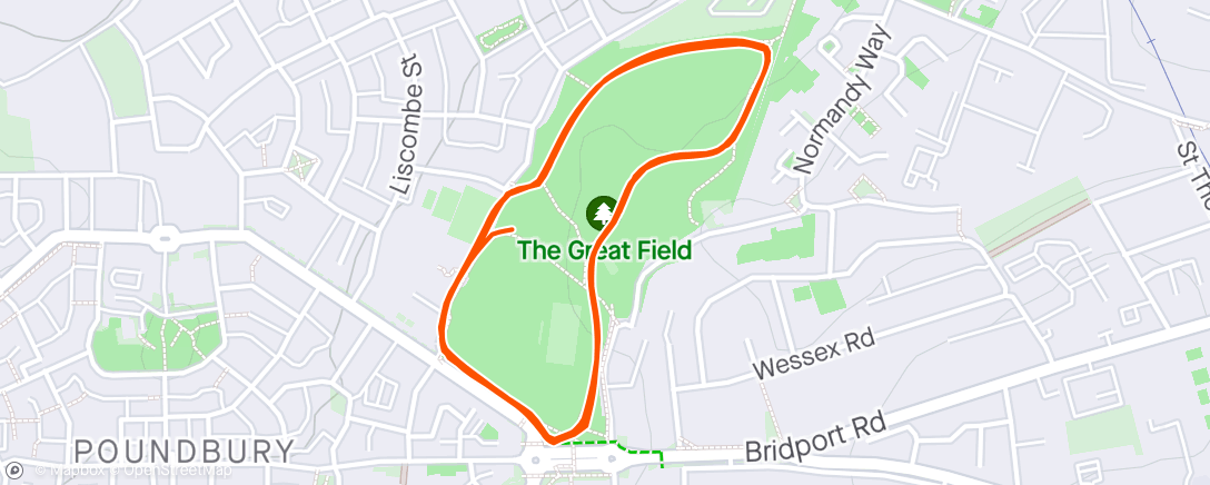 Map of the activity, TGF parkrun with Hels