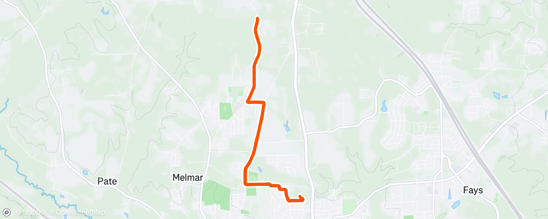 Map of the activity, 7mi w/ Strides