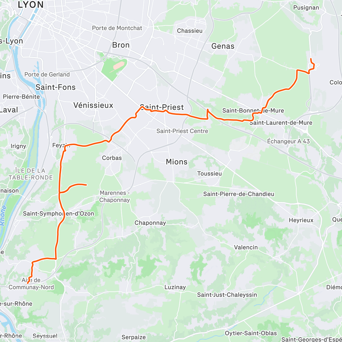 Map of the activity, Aller 🚴‍♀️ St Exupery pour recup une Fiat 600 👍