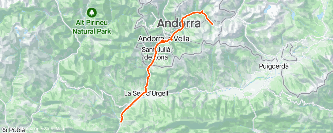 Map of the activity, Andorra 6, post gym
