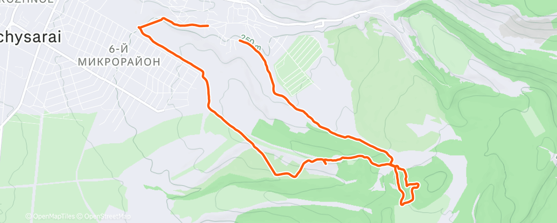 Map of the activity, Afternoon Run
