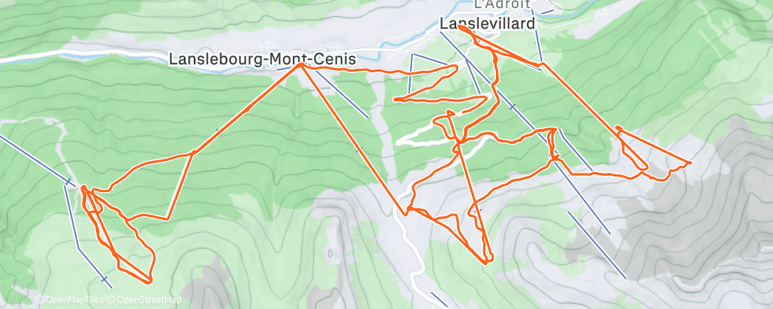 Map of the activity, Ski alpin le midi