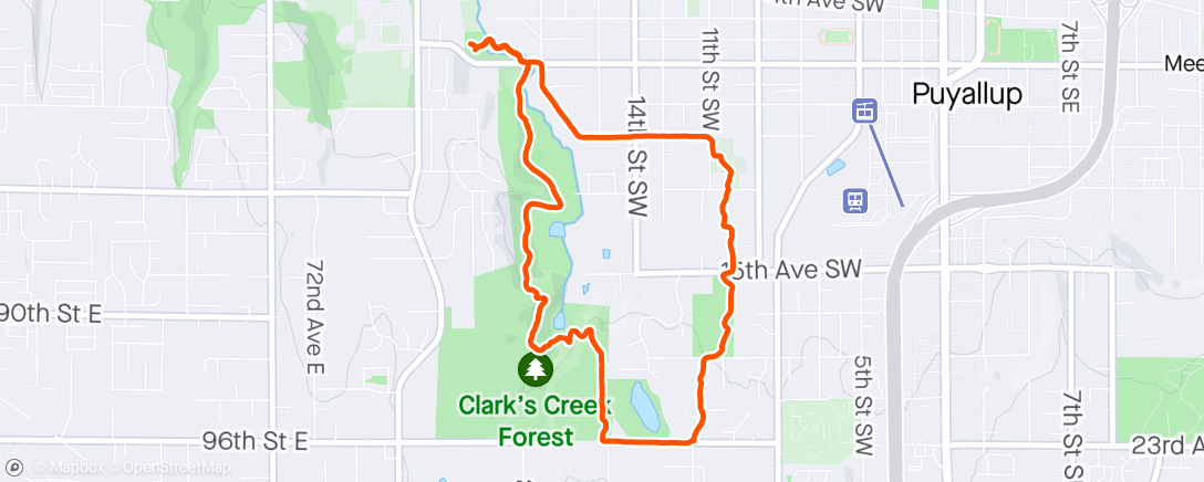 Map of the activity, Wednesday Trail Run