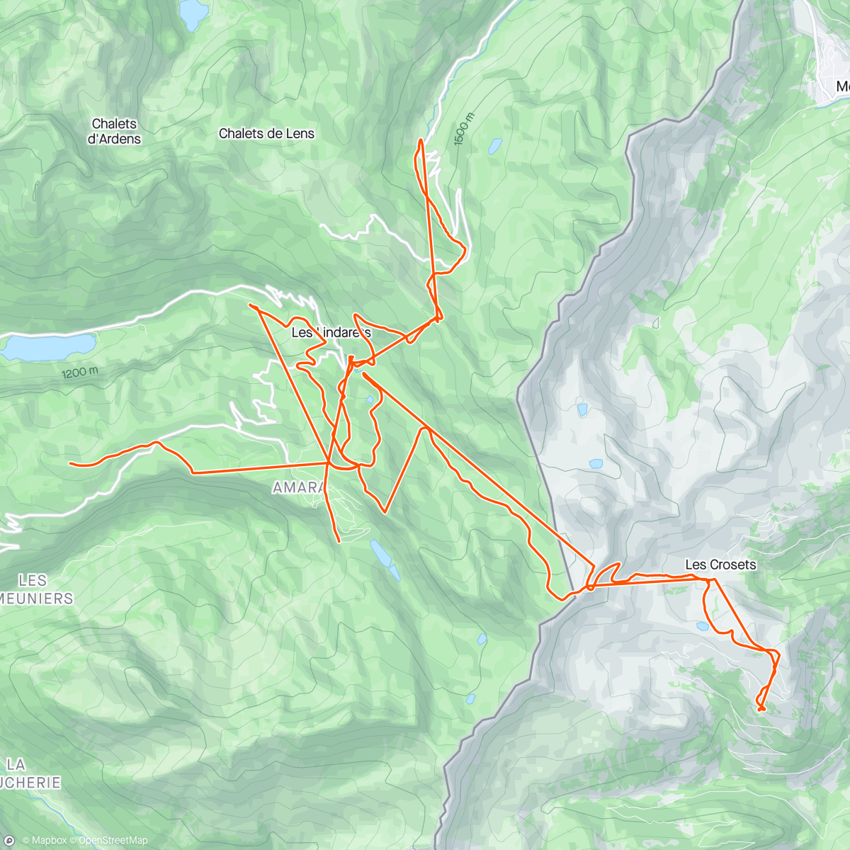 Map of the activity, A day of much snow and excitement