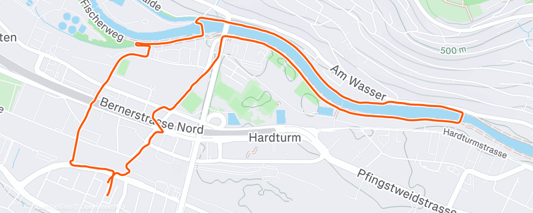 Map of the activity, Morning Run pre-gym