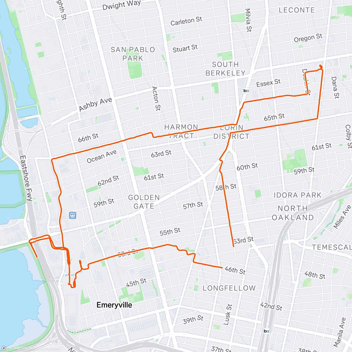 Map of the activity, Sunset Ride