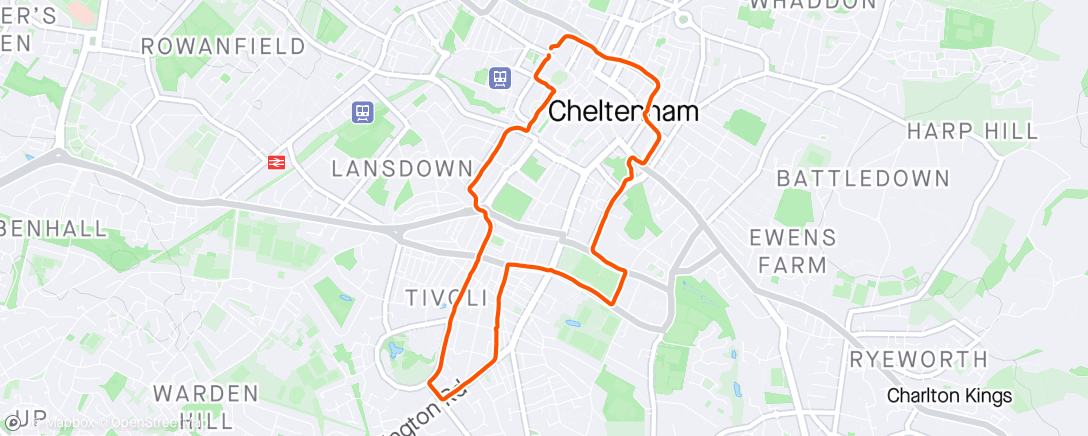 Map of the activity, Cheltenrun!