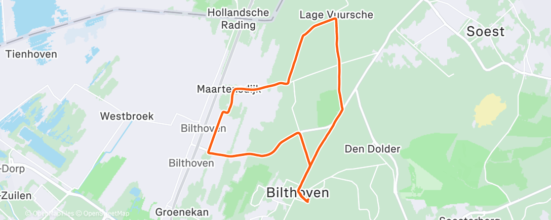 Map of the activity, Lunch Run