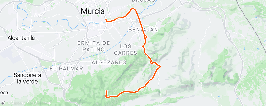 Map of the activity, Puritos Ricos por la tarde