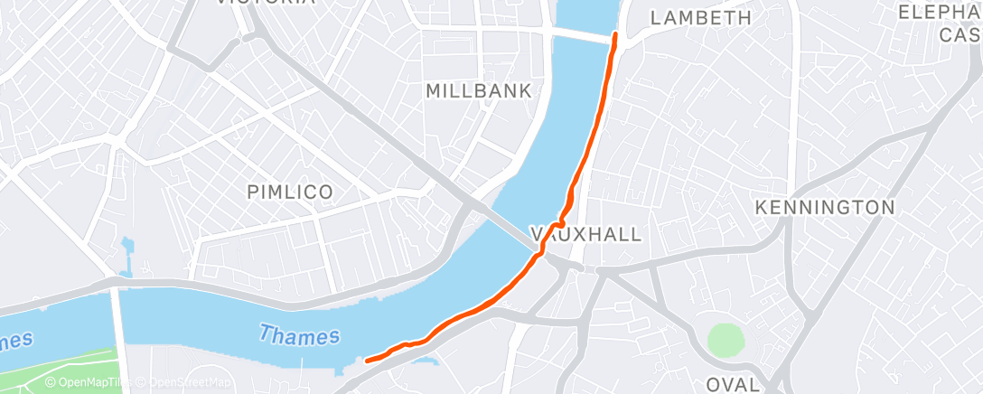 Map of the activity, Afternoon Run