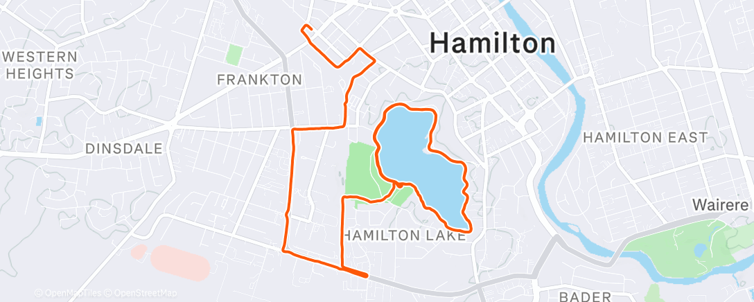 Map of the activity, Afternoon Run