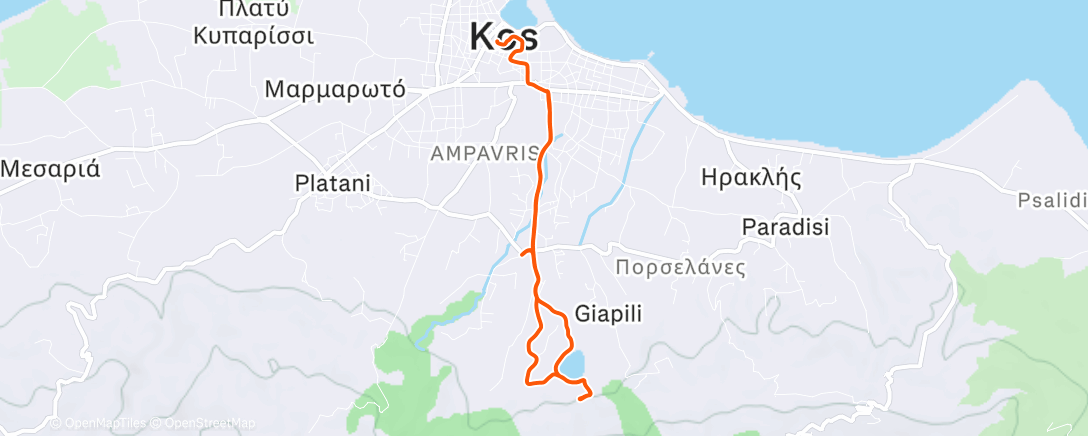 Map of the activity, Kos 🇬🇷
