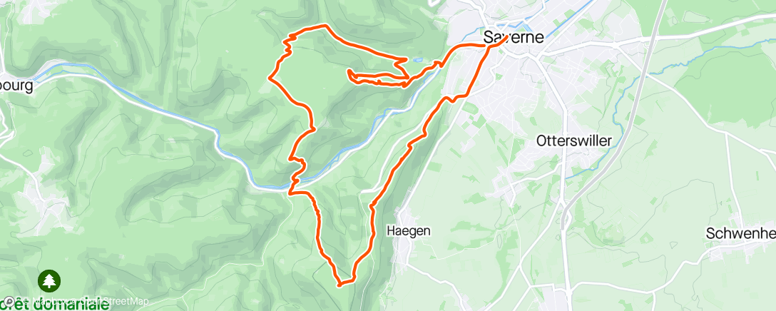 Mapa da atividade, Sortie Trail CRC à Saverne