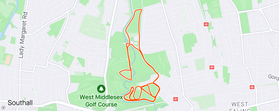 Map of the activity, Ealing Eagles Trail 10k 🦅