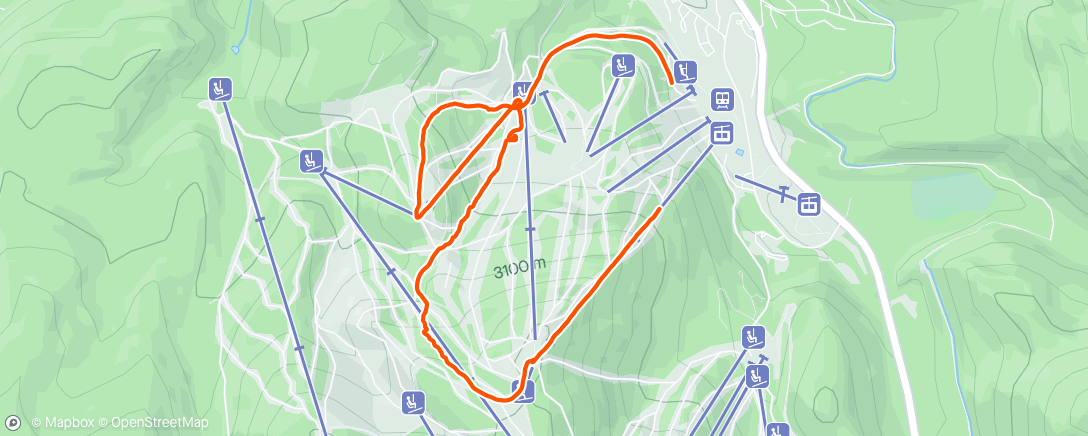 Map of the activity, Absolutely the last day of skiing… I found out I really don’t like spring snow! Lol!