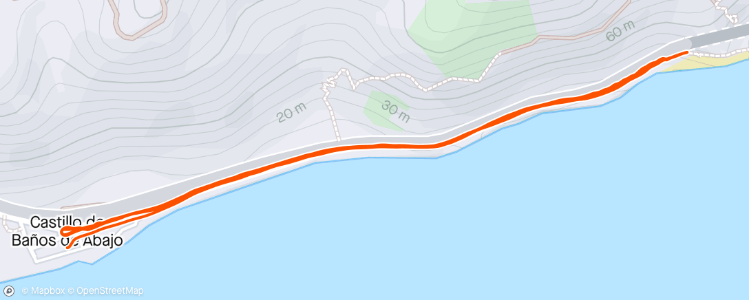 Map of the activity, Training 8/22 halve marathon Málaga. 5x1km hoog en 1min rust