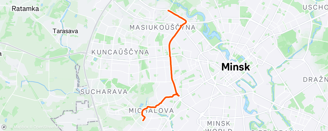 Map of the activity, Evening Ride