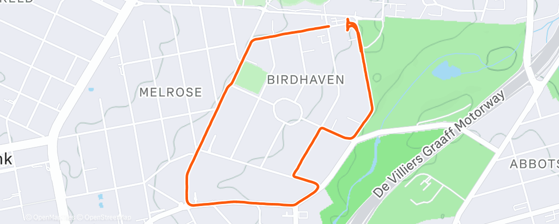 Map of the activity, Morning Run