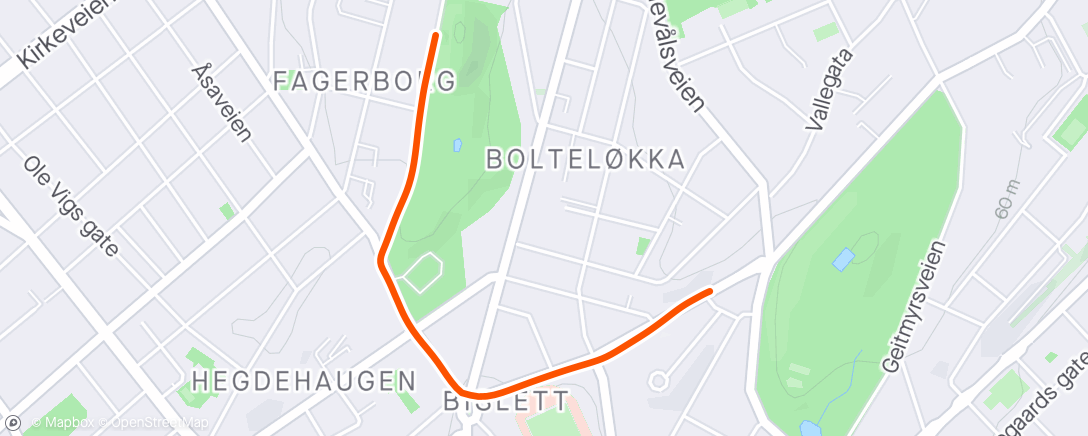 Map of the activity, Holmenkollstafetten - 2. etappe for AIDER😄