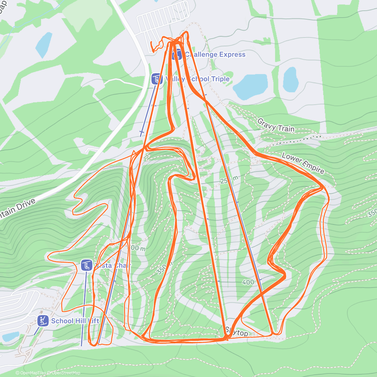 Map of the activity, Lunch Alpine Ski