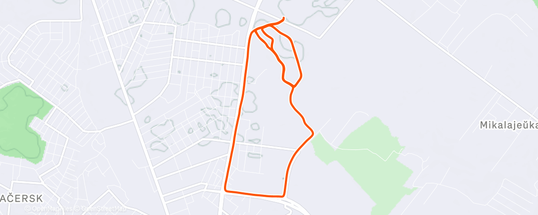 Map of the activity, Evening Trail Run