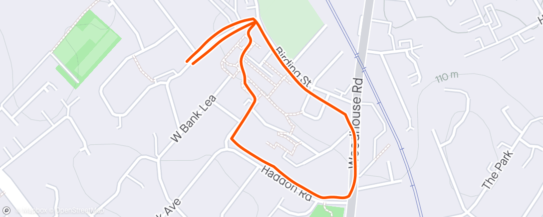 Map of the activity, Run 2mins - walk 1min