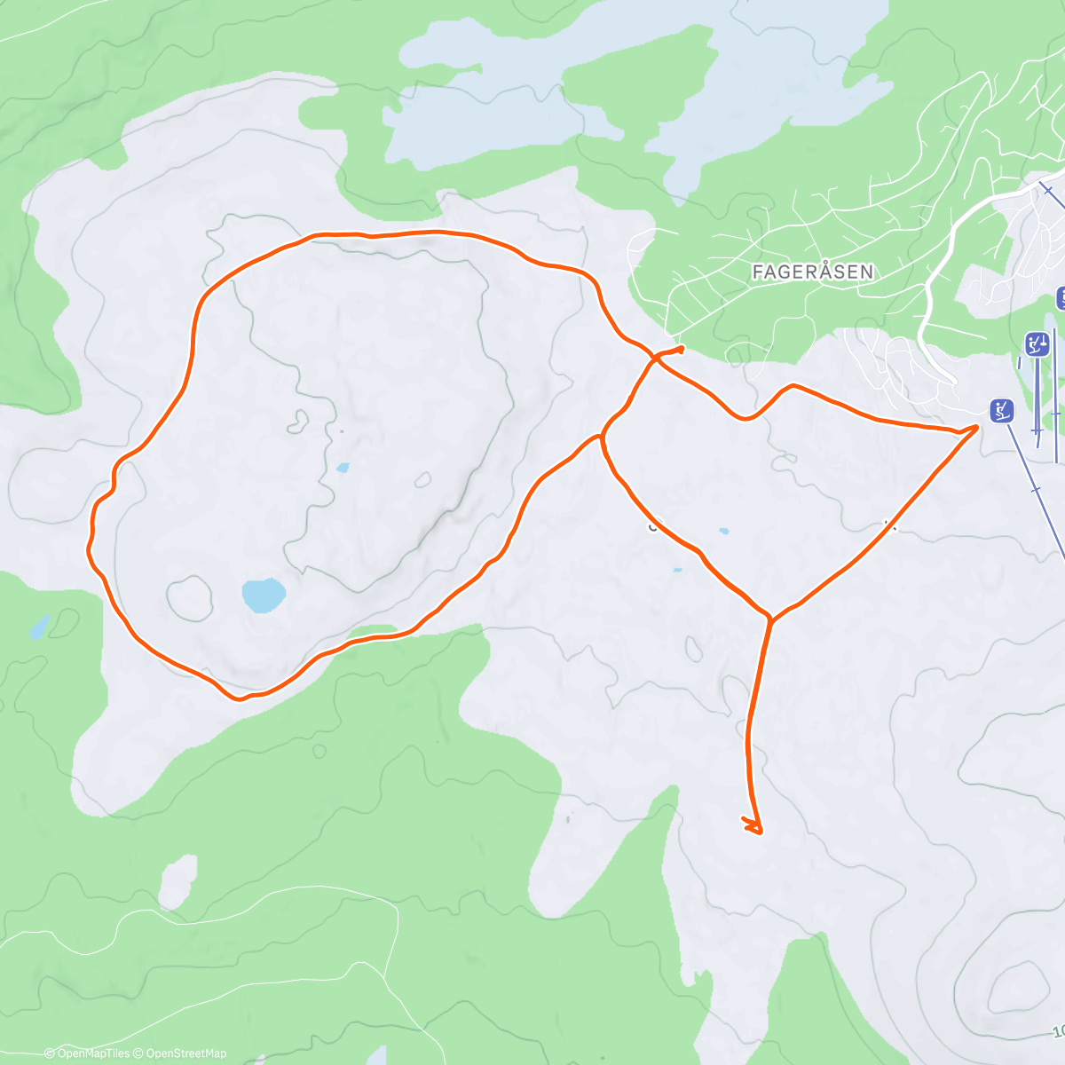 Map of the activity, Lunch Nordic Ski