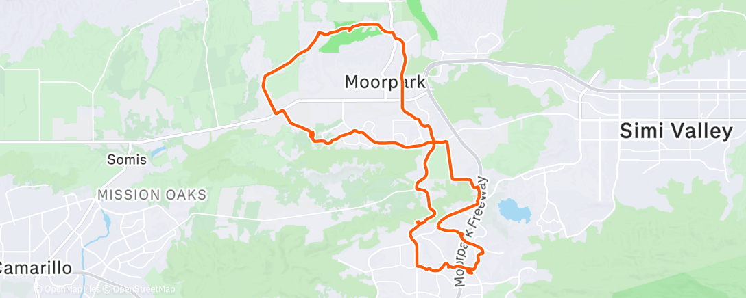 Map of the activity, Lunch Ride