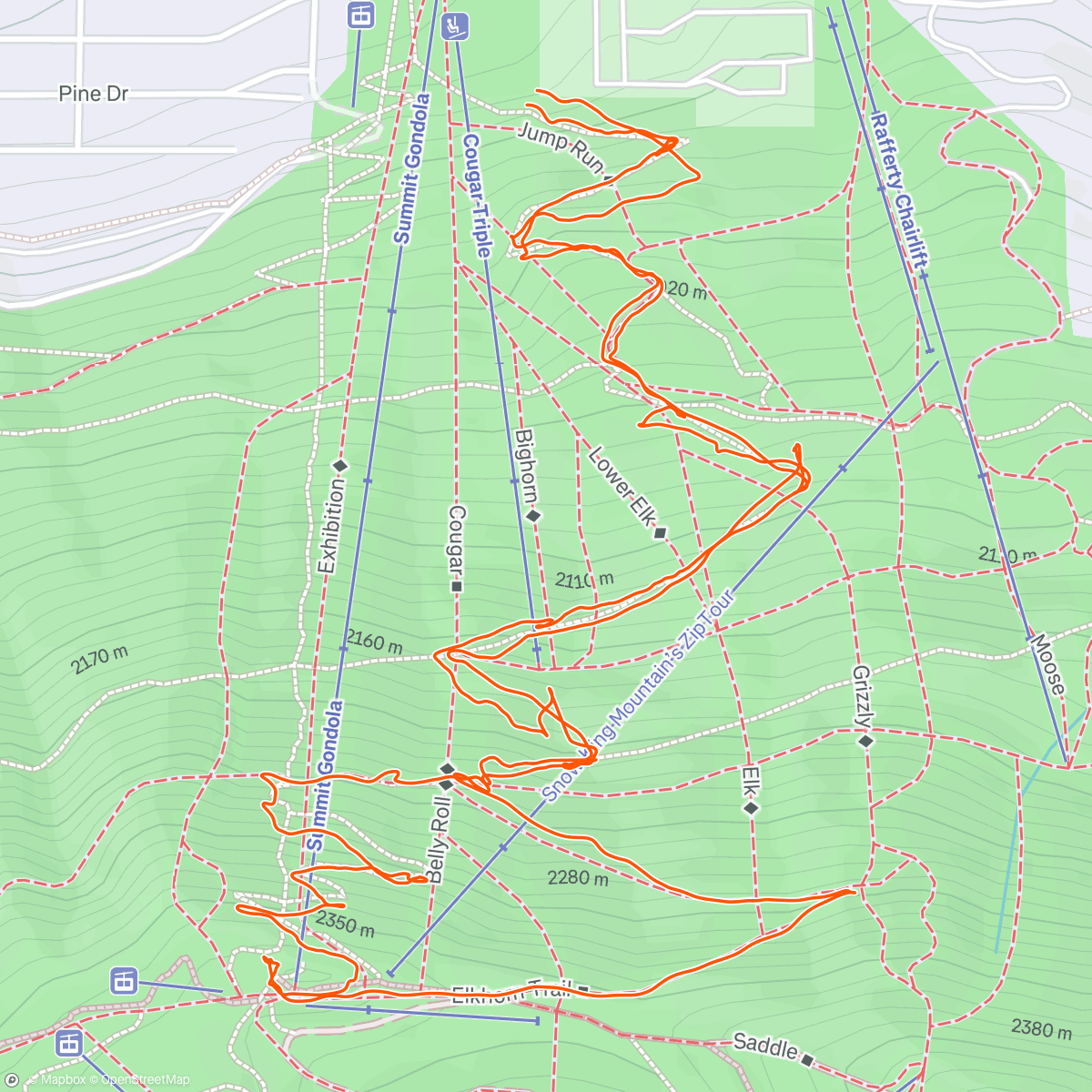 Map of the activity, Snow King Hike #6