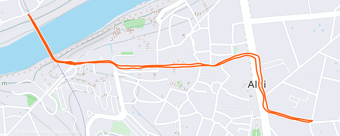 Map of the activity, Course à pied le matin