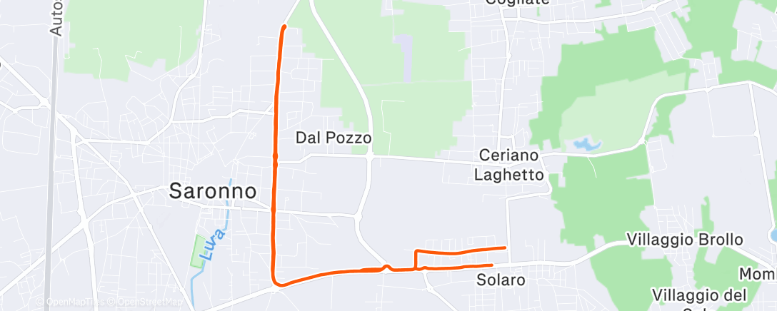 Map of the activity, 4 X 3’40”