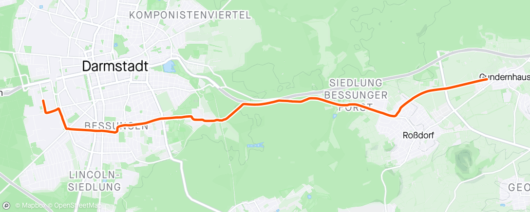 Map of the activity, Mountainbike-Fahrt nach Hause