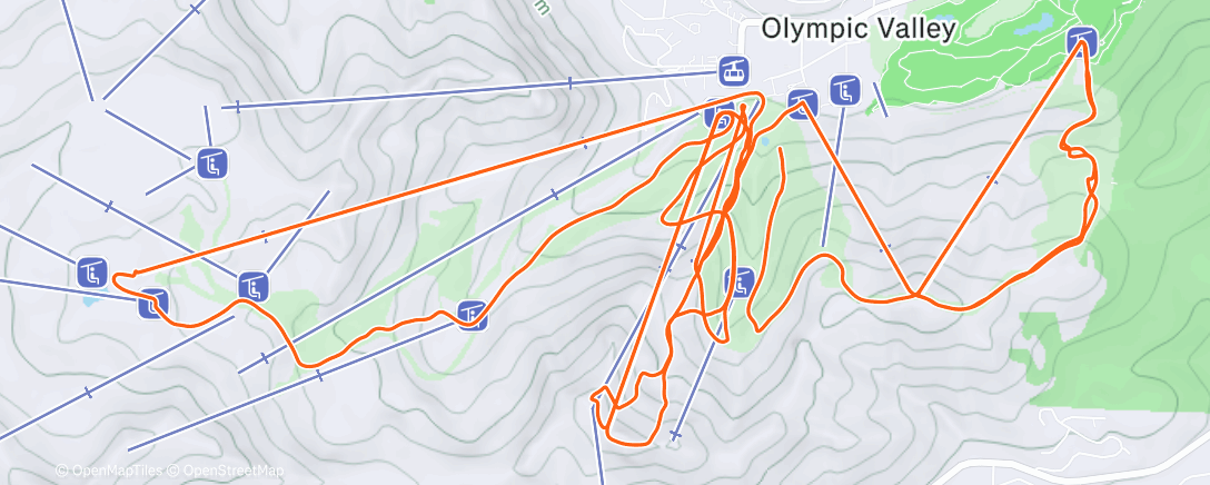 Карта физической активности (Slopes - A day skiing at Palisades)