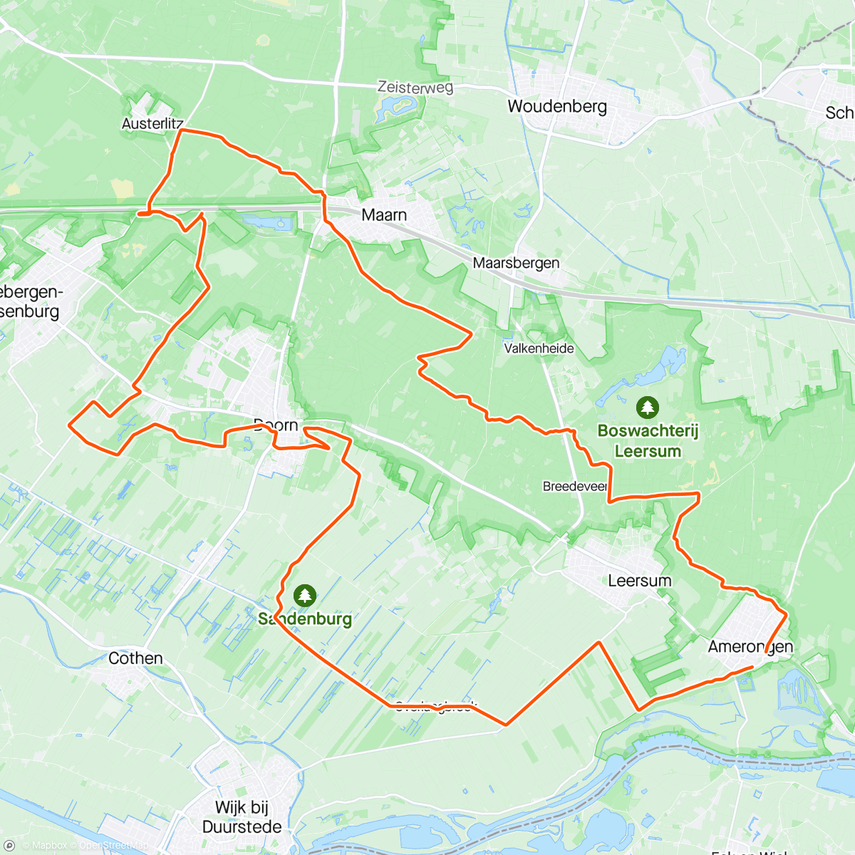 Map of the activity, Zondagse gravel