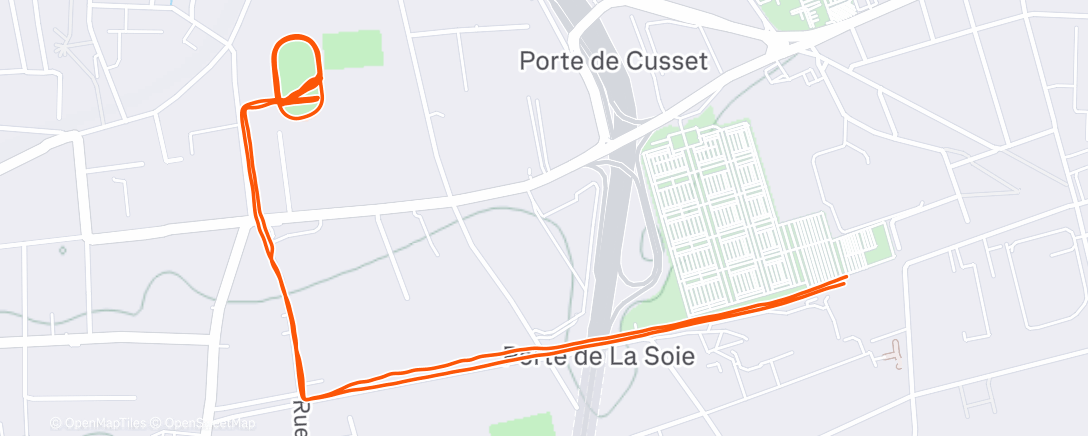 Map of the activity, 6x250m + 250m