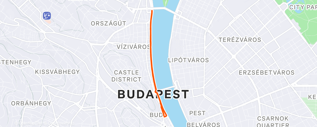 Map of the activity, Afternoon Run
