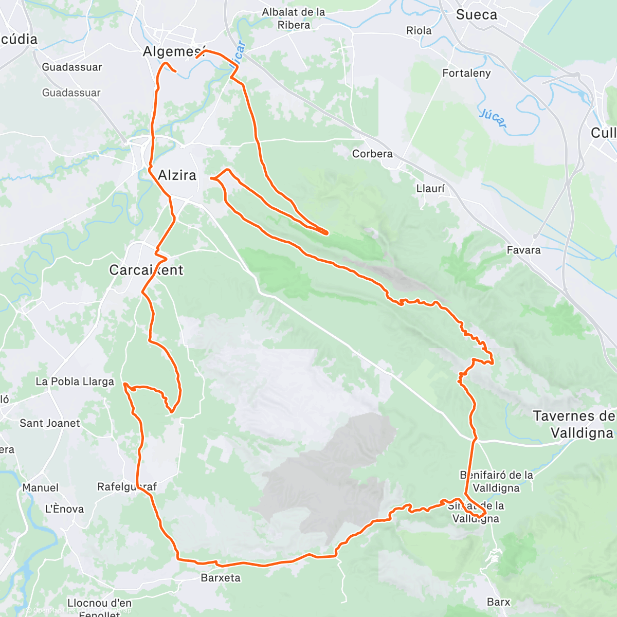 Map of the activity, Bicicleta de montaña matutina