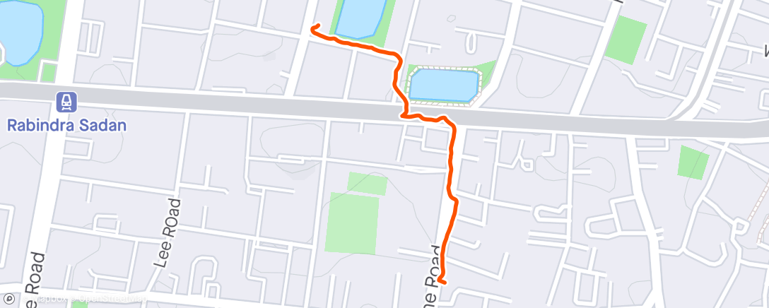Map of the activity, Evening walk.