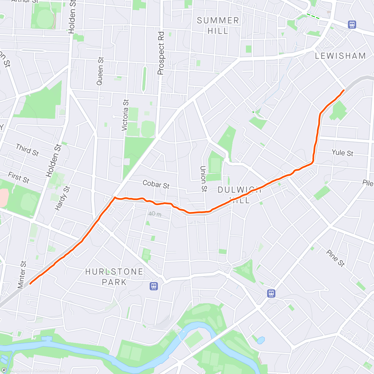 Map of the activity, Treino - Sydney