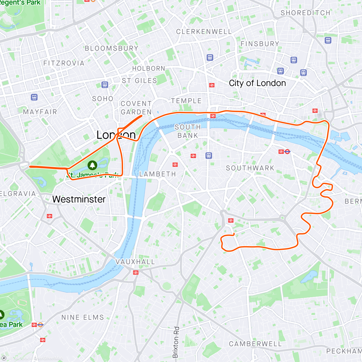 Map of the activity, Zwift - Zwift Workout pre race - 2 x (2 x 3min PI) in London