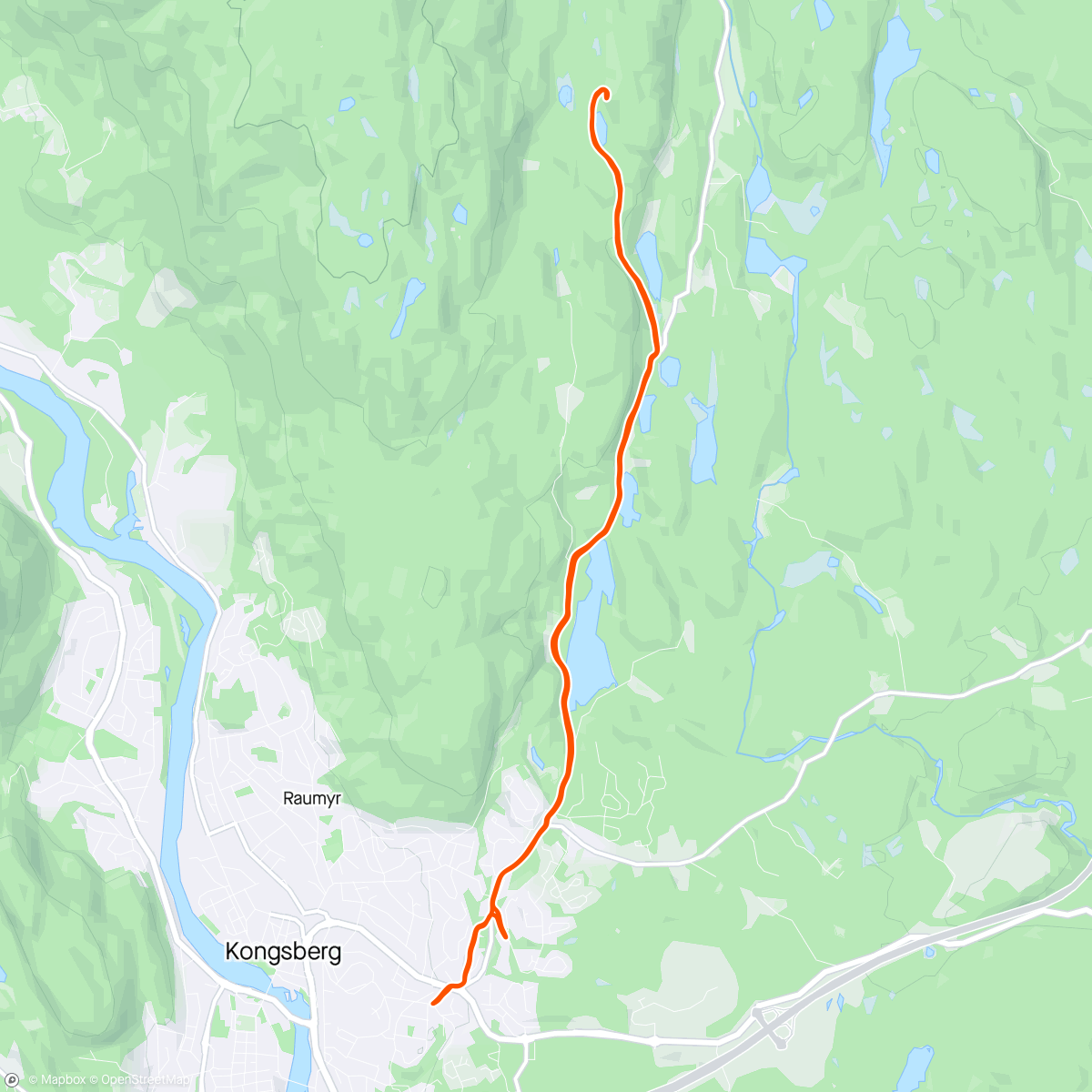 Map of the activity, Mandagsløpegjengen på tur