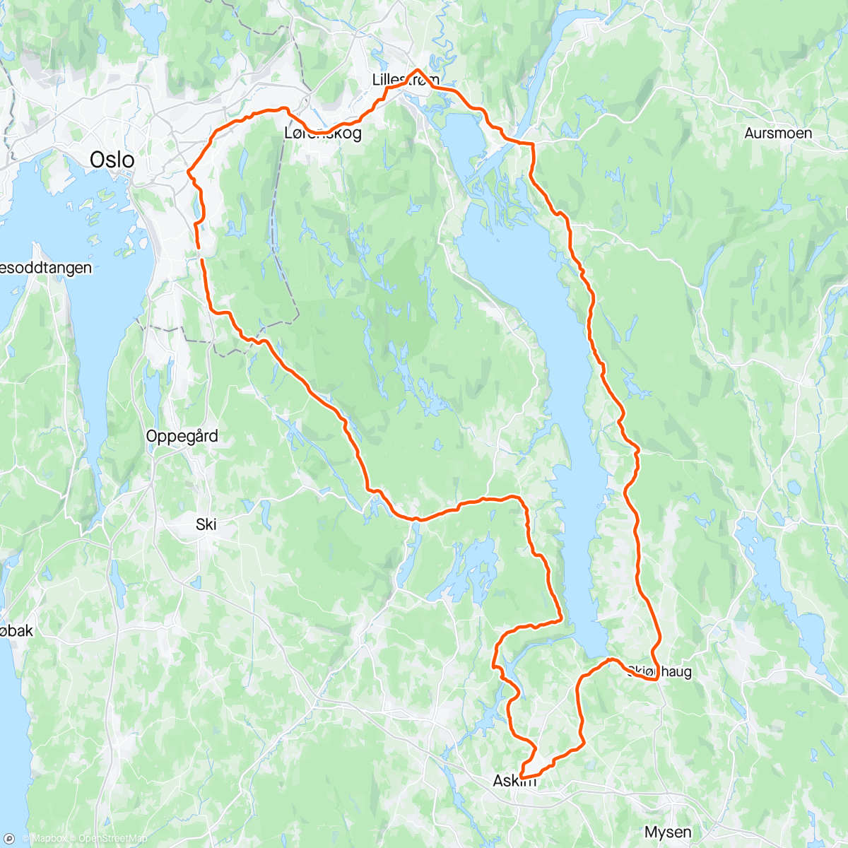 Mapa da atividade, Øyeren rundt 🐫🐫