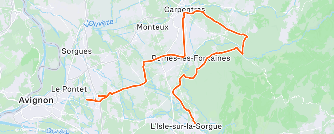 Map of the activity, Sortie vélo dans l'après-midi