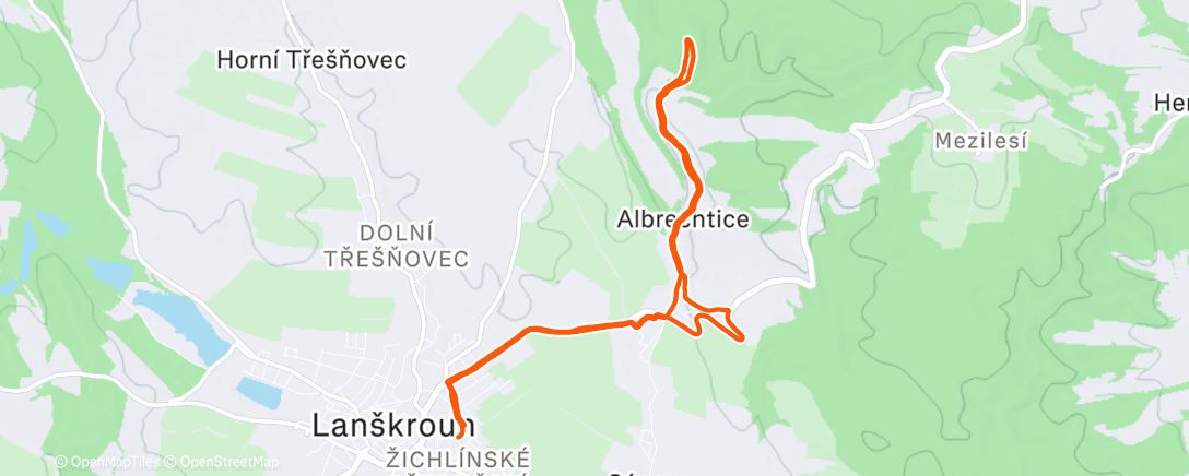 Map of the activity, Lanškroun Run