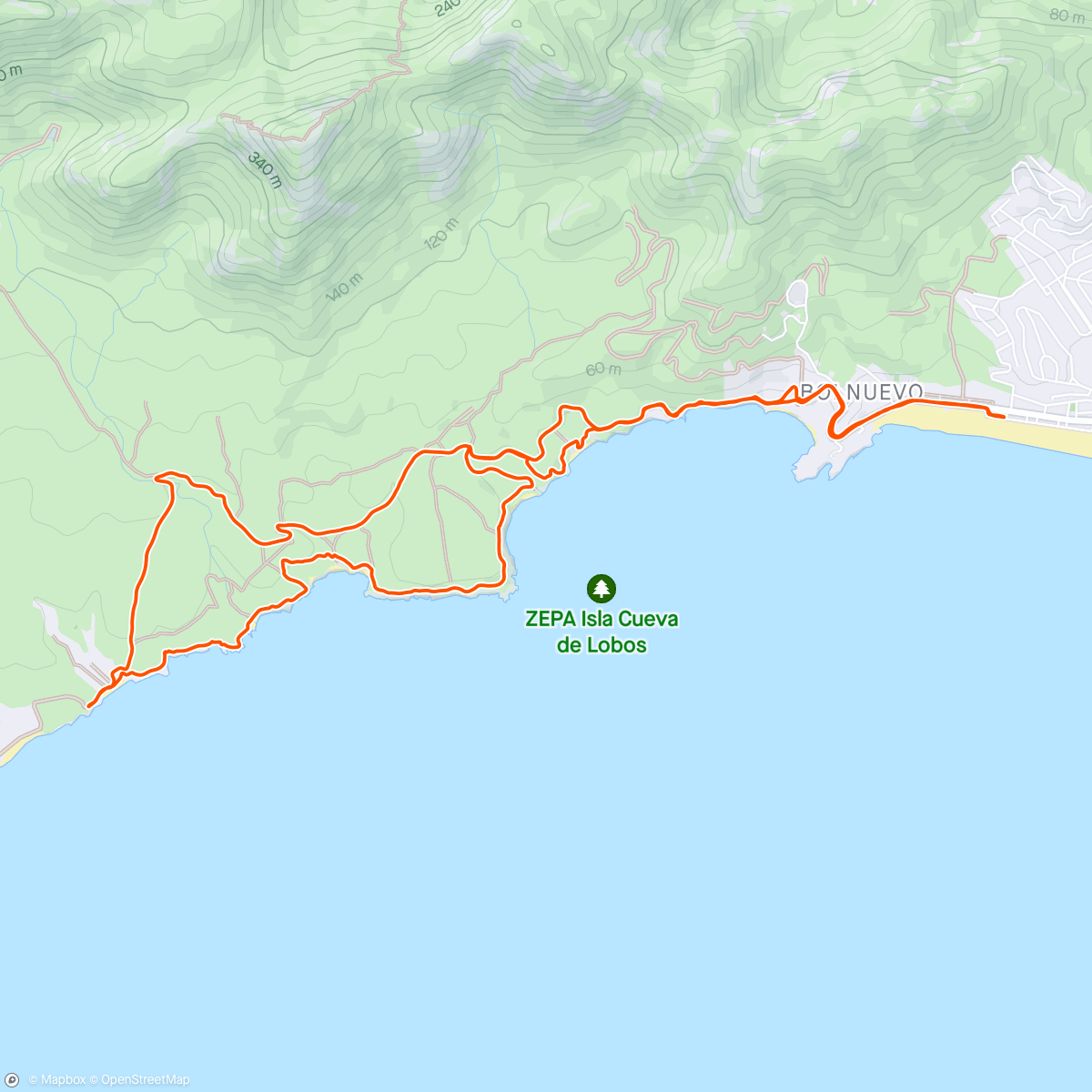 Map of the activity, Playa de Bolnuevo - Sierra de las Moreras