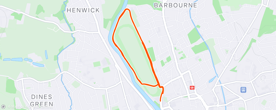 Map of the activity, 5️⃣ (inc. Worcester Pitchcroft parkrun #281)