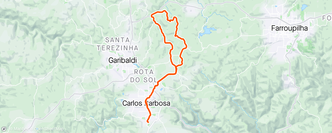 Map of the activity, Pedalada de bicicleta elétrica ao entardecer