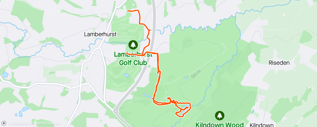 Map of the activity, Morning Hike from Lamberhurst to Scotney Castle