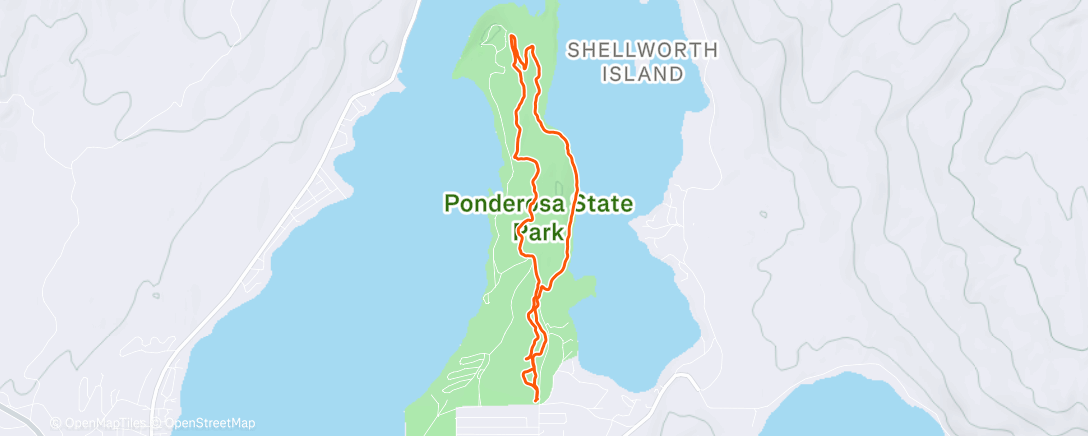 Map of the activity, Lunch Trail Run