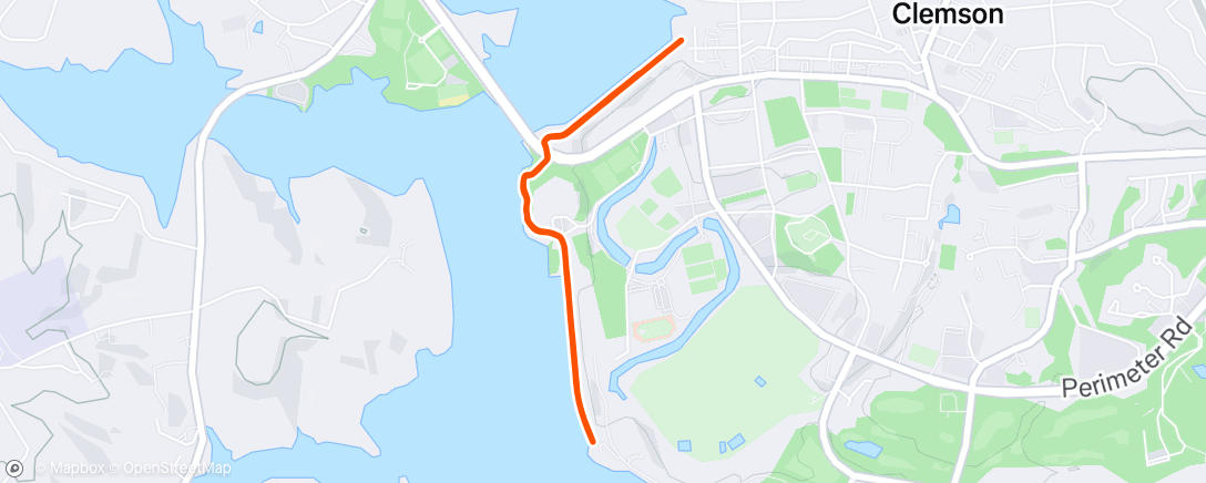 Map of the activity, Afternoon Run